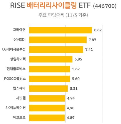 RISE 배터리 리사이클링 ETF 포트